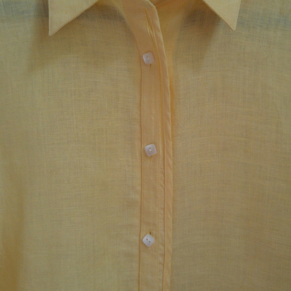 Talbots Yellow Irish Linen Blouse - Picture 6 of 8
